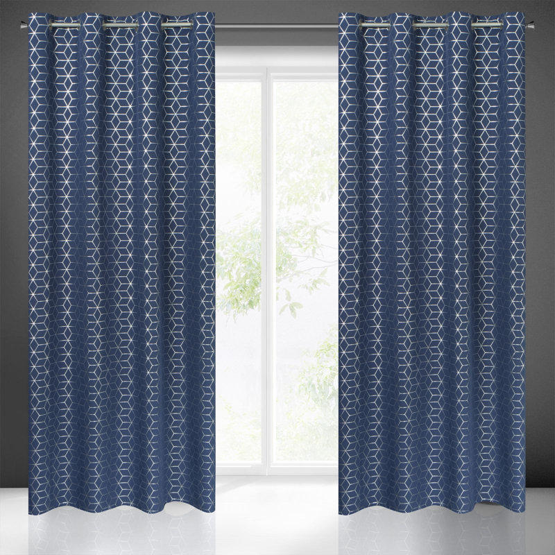 Holtby Eyelet Semi Sheer Curtain, Marine