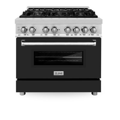Cuisinière à carburant double Legacy avec plaque de cuisson à 6 brûleurs et four électrique avec porte de 36 po ZLINE