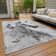 Machine Washable Indoor/Outdoor Cinead ACN1719 Gray Rug
