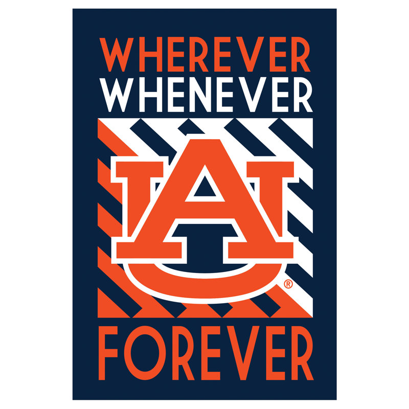 Drapeau de maison en polyester Deeric 0,05 x 4 po, Université Auburn