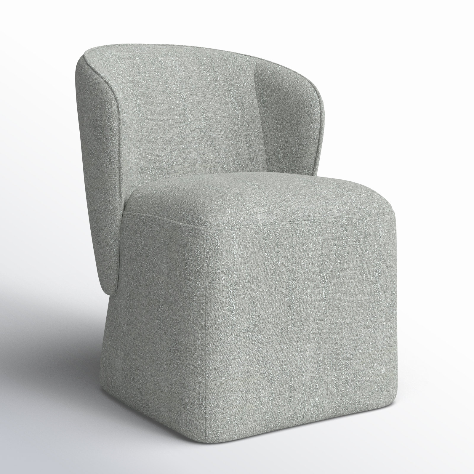 Niha Swivel Linen Dining Chair, Mellow Gray Chenille