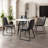 5-Piece Modern Dining Set For 4 - 35.4" Round Marble Dining Table With Marble Wood Top And Metal Legs, Includes 4 Velvet Upholstered Side Chairs - Ideal For Dining Room, Kitchen, And Living Room-4449438
