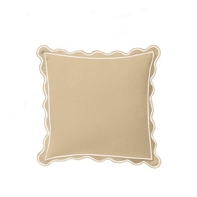 400TC Luxurious Scallop Embroidery & Border Cotton Euro Sham