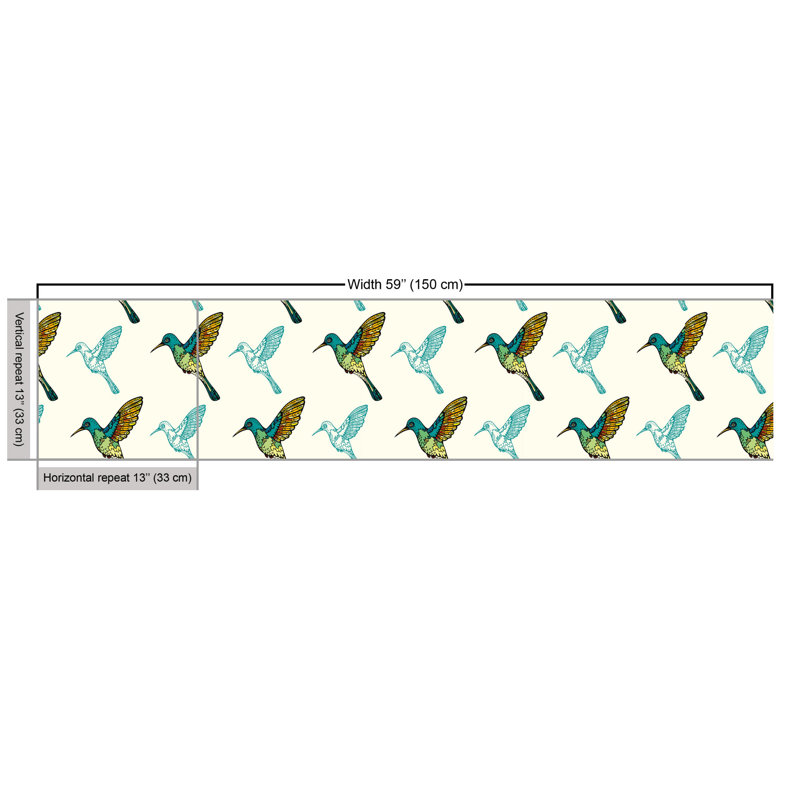 Cheretta Continuous of Colorful Hummingbirds Multi-Purpose Fabric