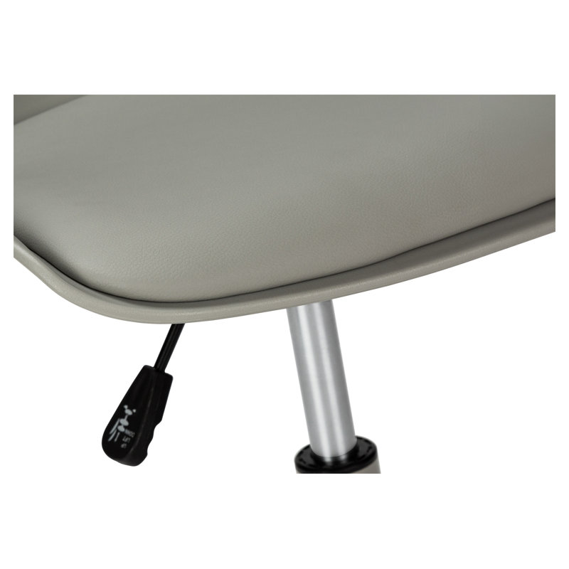 Chaise de bureau pivotante grise à dossier bas avec hauteur réglable pour enfants et petits espaces
