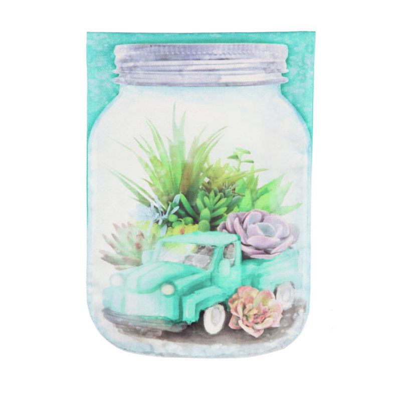 Mason pot terrarium à 2 côtés 18 x 13 po drapeau de jardin