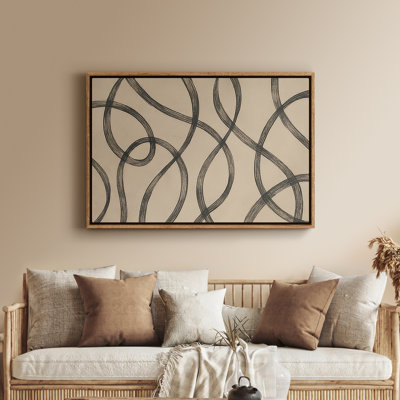 Framed Canvas Wall Art - Vintage Abstract Wall Prints for Bedroom - 24"x36"