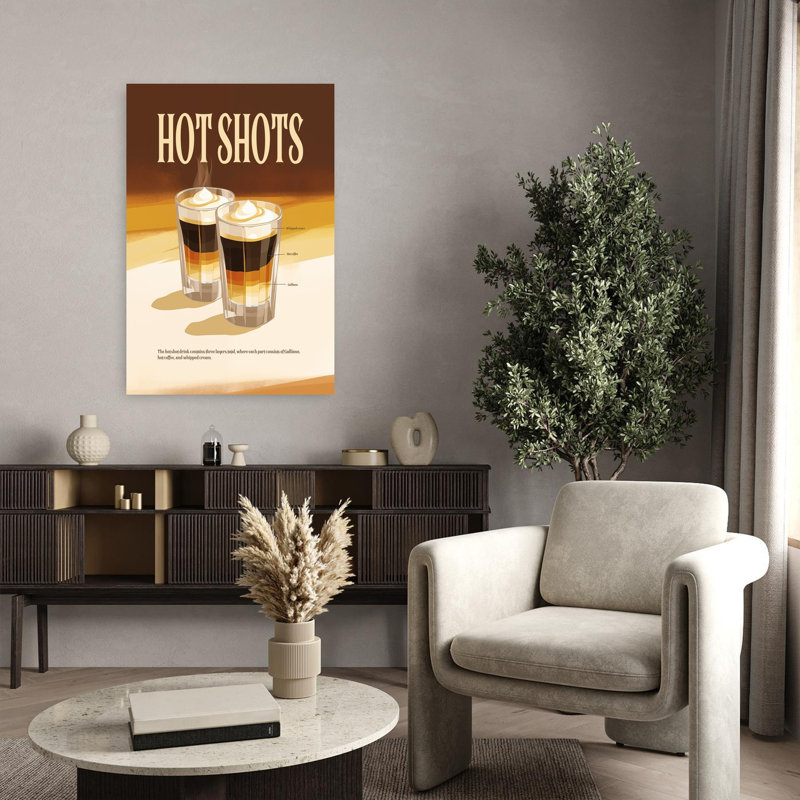 Layered Hot Shots, art mural contemporain, H 36 po x l 24 po