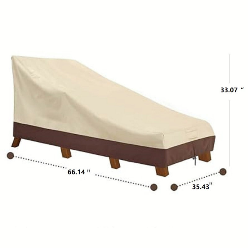 Heavy-Duty Outdoor Waterproof Furniture Cover With Asymmetrical Design, Beige (168 X 90 X 84/38 Cm)