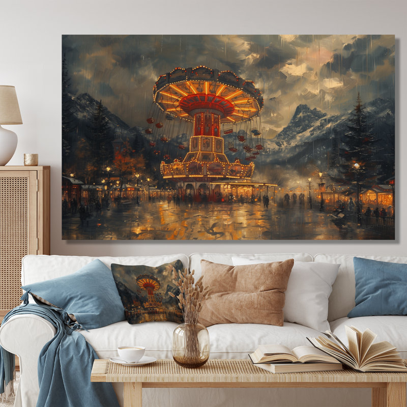 Carousel Amusement Parks Adventure V - Art mural de parcs d'attractions, Toile tendue, H 40 po x l 60 po