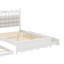 Grand lit plateforme en bois avec tiroirs doubles spacieux et commode simple TG-583734029