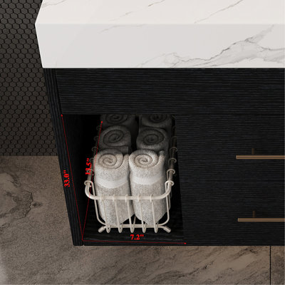 Ensemble de meuble-lavabo mural flottant 29,9 po