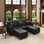 Canapé Chesterfield de style Mid-Century avec similicuir, capitonnage, garniture cloutée et accoudoirs roulés, comprend 3 coussins