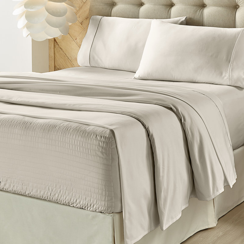 Royal Fit Sheet Set, Queen Sheet Set + Fitted Sheet + 2 Pillowcases, Silver