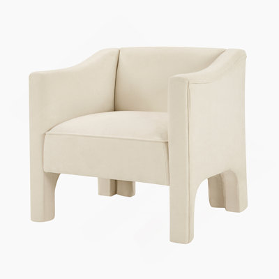 Chaise d'appoint moderne en tonneau avec revêtement en chenille et support en mousse ergonomique pour le salon ou la chambre à coucher
