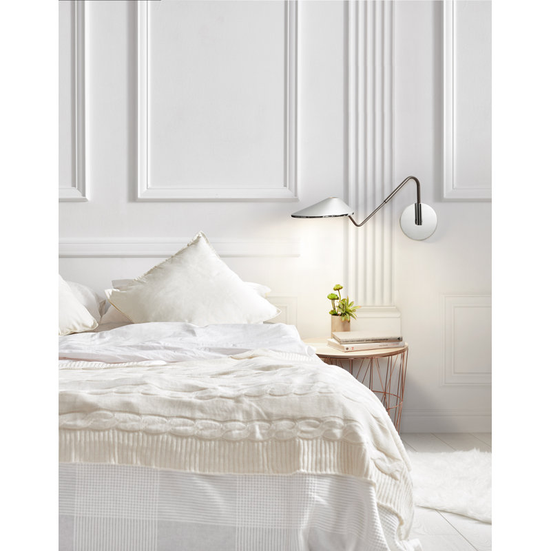 Nn L Aluminium LED Swing Arm Sconce, White Brilliant Lacquer