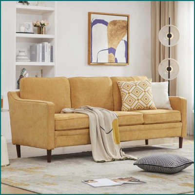 Canapé 80,31 po en tissu moderne classique - accoudoirs courbés, mousse haute densité pour le salon | Bois | Tissu | Polyester