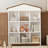 House-Shaped Storage Rack With Nine Storage Compartments, Three-Layer Storage Shelf With Colorblock Design-1715150692