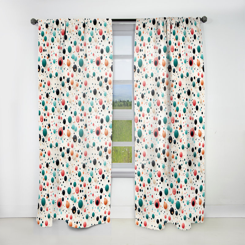 Motif à pois Artistic Splendor - rideau abstrait - rideau obscurcissant - 1 panneau, L 52 po x L 120 po