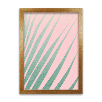 Green Leaves Pink Right Wall Original - Print
