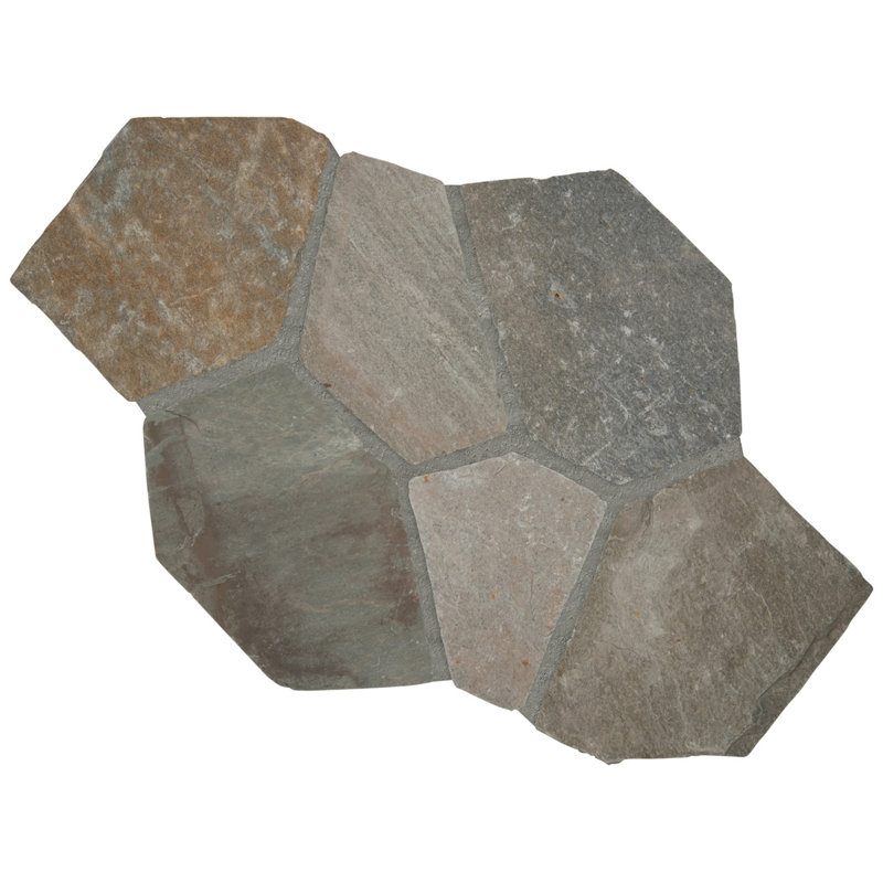 Pavé Sierra Gold 18 po x 24 po x 0,50 po à dalle en ardoise à dossier en maille (214,5 pieds carrés / unité, 78 pièces)