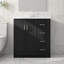 Ensemble de meuble-lavabo 30 po avec lavabo en céramique, ensemble de meuble-lavabo autoportant avec cadre en bois massif-442556951