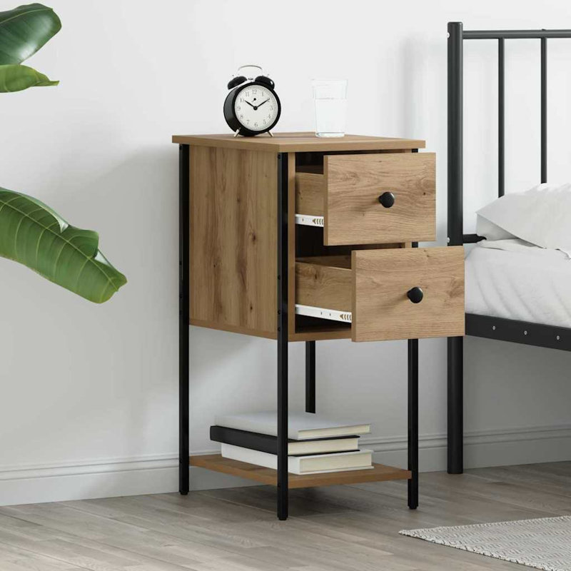 Bedside Cabinet 2 Pcs 32 X 42 X 70 Cm Engineered Wood, Artisan Oak