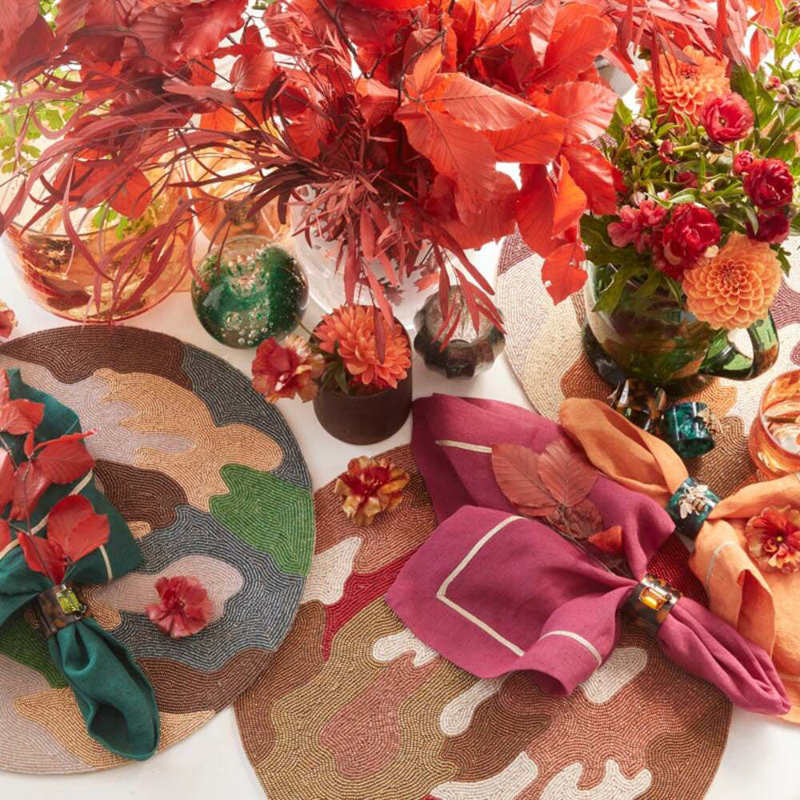 Linen Square Napkins, Pumpkin