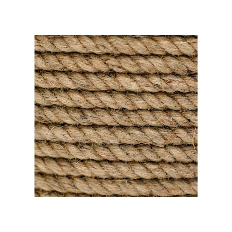 Jute and Galvanised Steel Planter Bucket, 32cm H x 32cm W x 32cm D