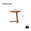 Table de bout en bois massif de 23 po en forme de C, table d'appoint ronde décorative