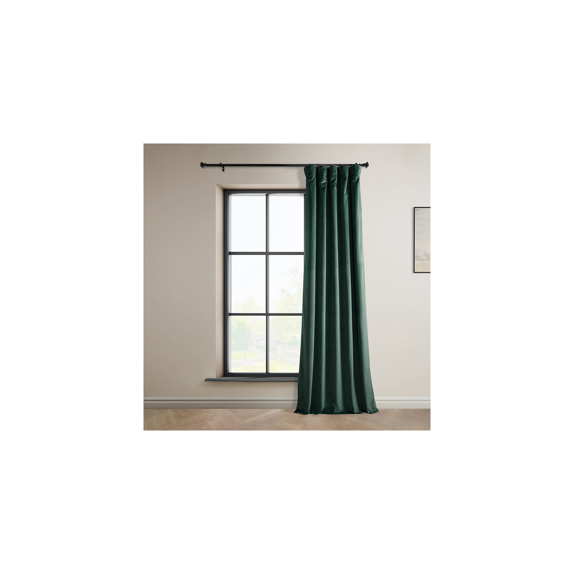 Matra Plush Velvet Curtains for Bedroom - Room Darkening Curtains for Living Room Window Single Panel, 100" W x 108" L