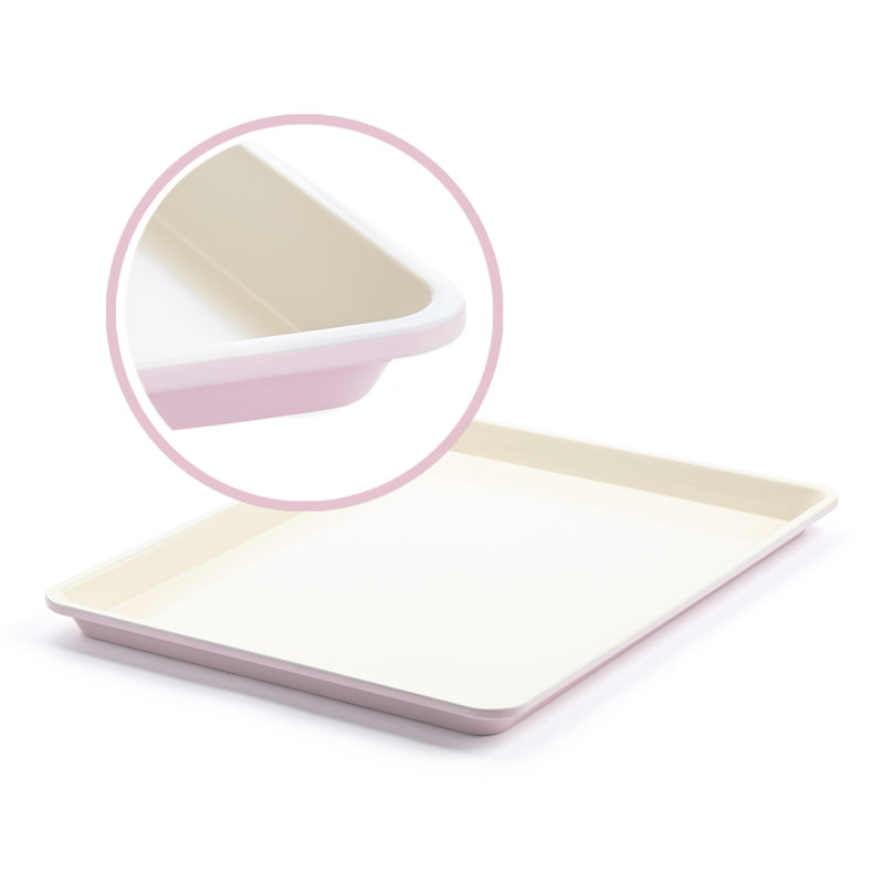 Plat de cuisson antiadhésif en céramique 18 po x 12 po GreenLife Bakeware, Rose