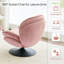 Chaise longue pivotante rembourrée en velours avec repose-pieds Zenon-25530384