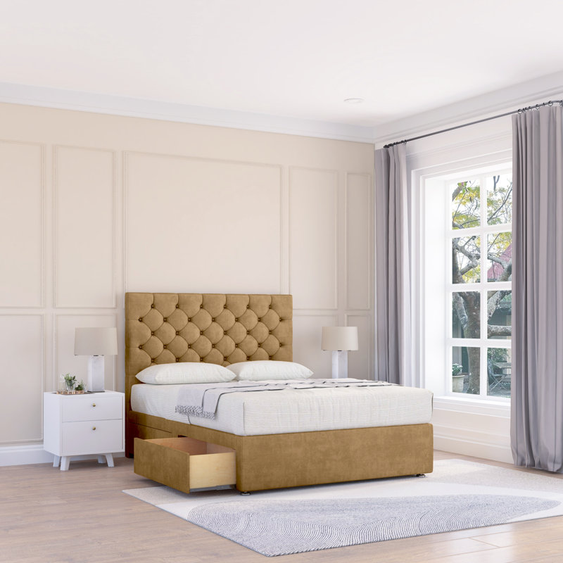 Upholstered Bed, Small Single (2'6), Plush Mink