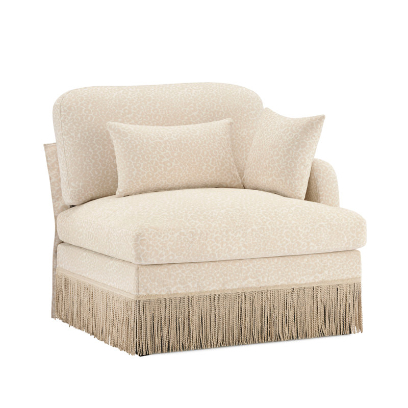 Canapé, canapé de salon, causeuse, canapé moderne, canapé RSF léopard chenille avec pollows, Beige-brun
