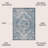 Modern Persian Vintage Medallion Navy/Light Gray Rug-935507497