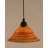 Cord Hung Mini Pendant Shown In Black Copper Finish With 10" Amber Crystal Glass-32464170-32464191-32464175
