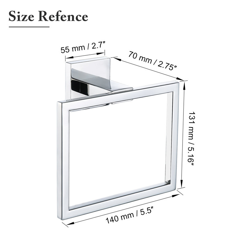 Stainless Steel Towel Ring, White