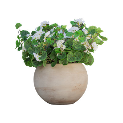 Lifelike Geranium Urn Filler - White