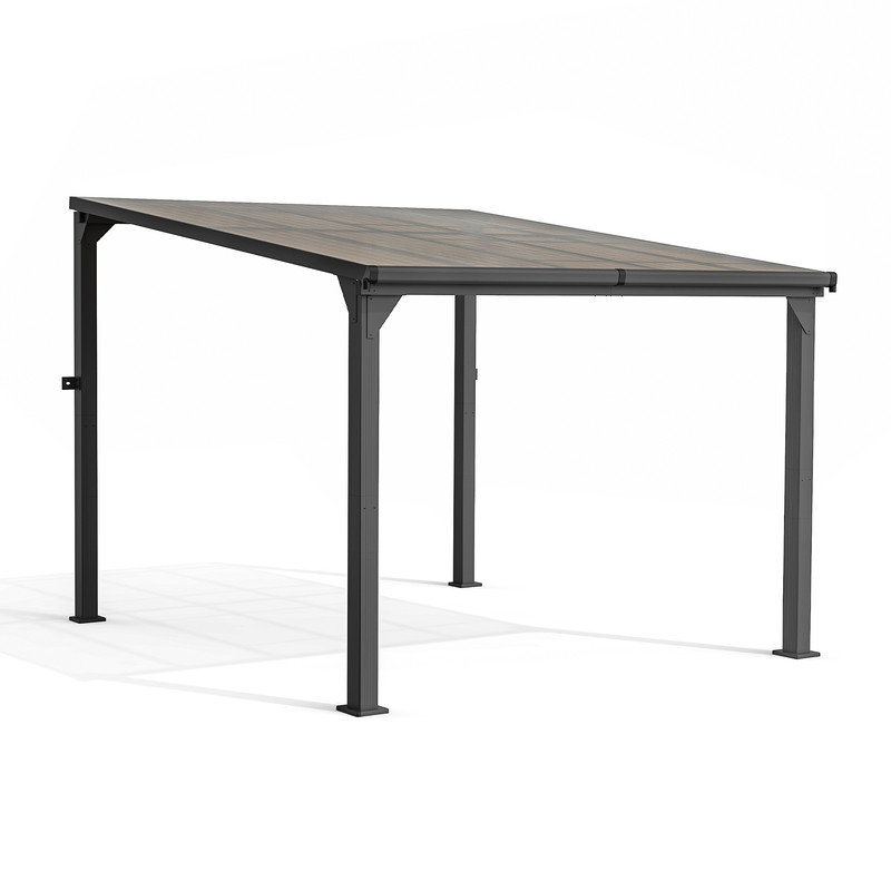 Hardtop Outdoor Gazebo Pergola Aluminum Framed with Sloping Pitched Roof, 96"H x 114"W x 114"D
