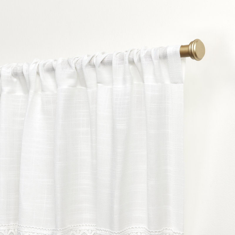 Nicole Miller New York Dunbar Light Filtering Rod Pocket Curtain Panels, 50" W x 96" L, White