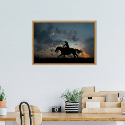 Cowboy By Day and Night II by PHBurchett Framed Canvas Wall Art Print