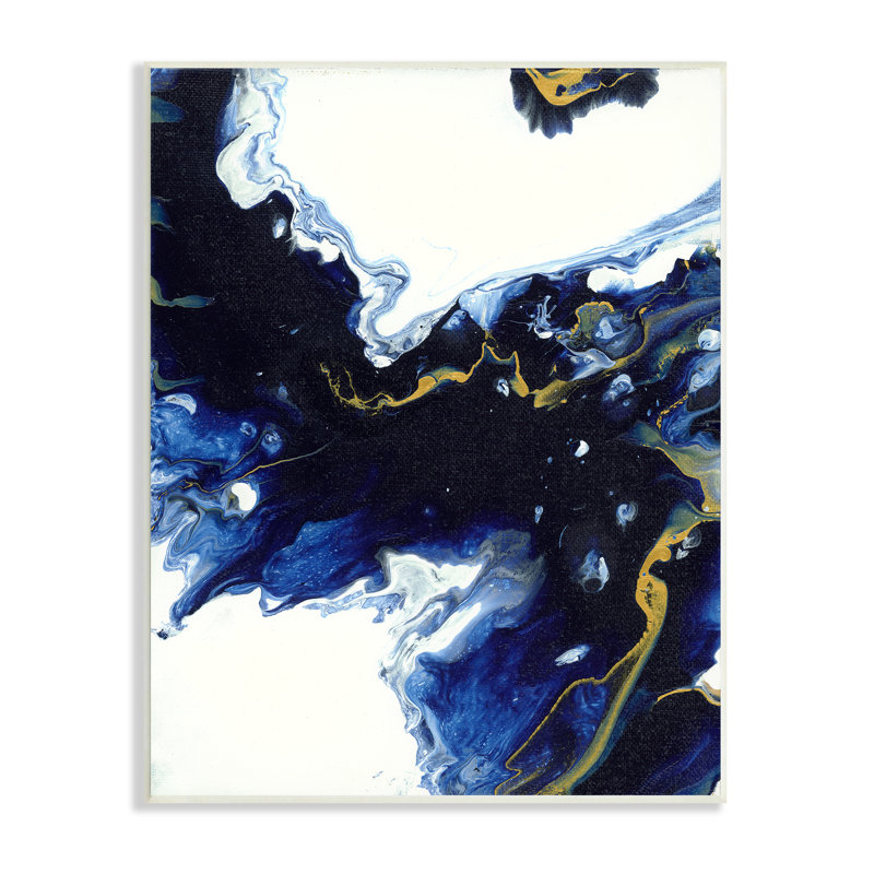 «Blue Water» se déplaçant à travers une abstraction blanche, un design moderne, une ferme surdimensionnée, un giclée rustique encadrée, un art texturé par Liz Jardine