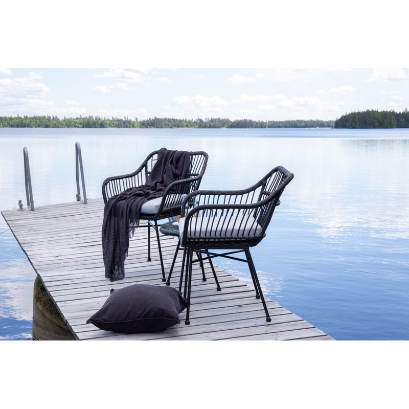Pomodoro 2 - Person Patio Dining Set with Round Table, Black