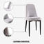 4 chaises de salle à manger - Cuir d'unité centrale, dossier confortable, pieds en métal noir et blanc, cuisine moderne, 4 sièges ergonomiques, pieds-213912954-213912952