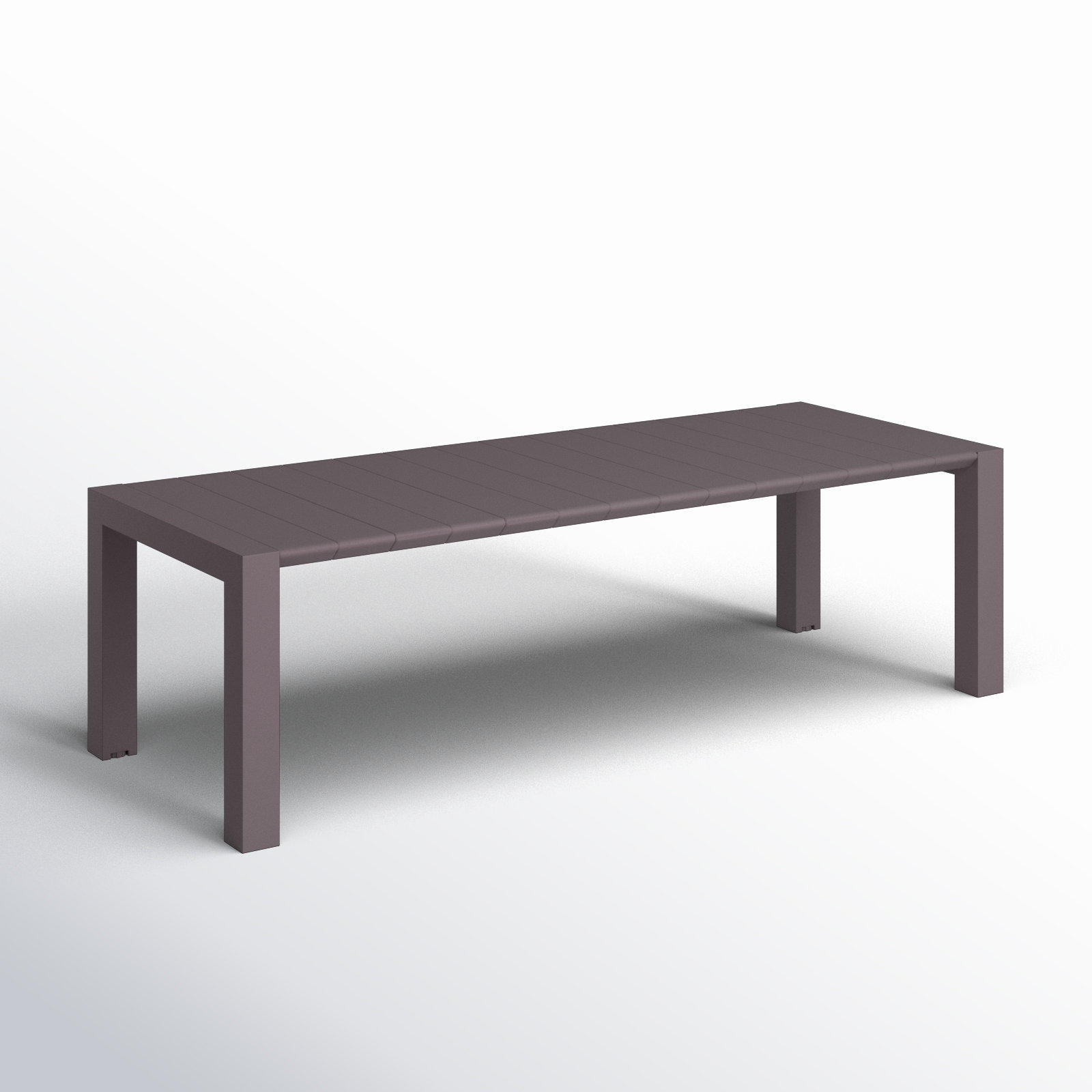 Farrah Extendable Plastic / Acrylic Outdoor Dining Table, 39" W x 102" L x 29.5" H, Rattan Brown