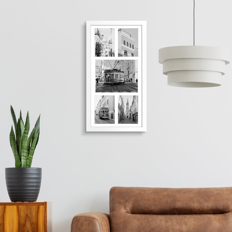 Collage Wood Picture Frame , White