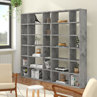 Crowl 224 cm H x 255 cm W Geometric Bookcase