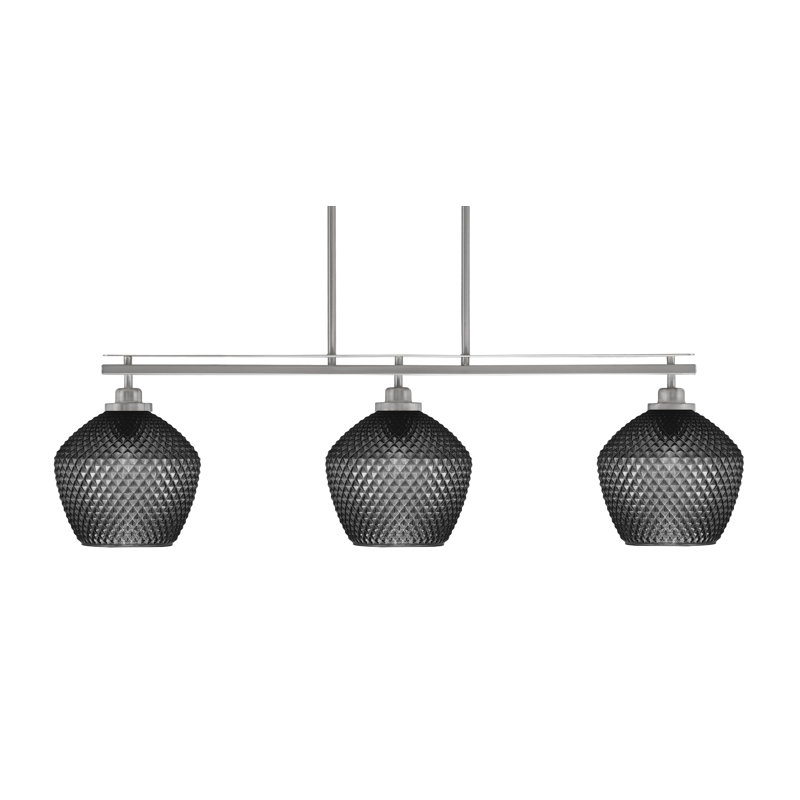 Luminaire pour îlot de cuisine 3 lumières Odyssey, Nickel brossé