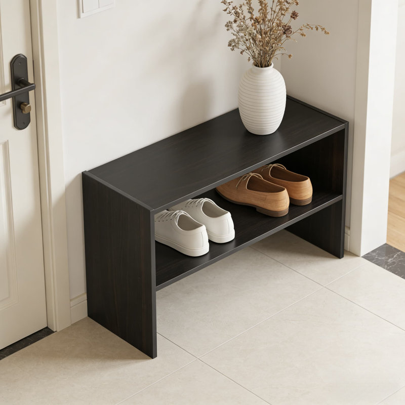 Whitman 9 Pair Stackable Shoe Rack, Espresso, 11.61" H x 31" W x 11.61" D